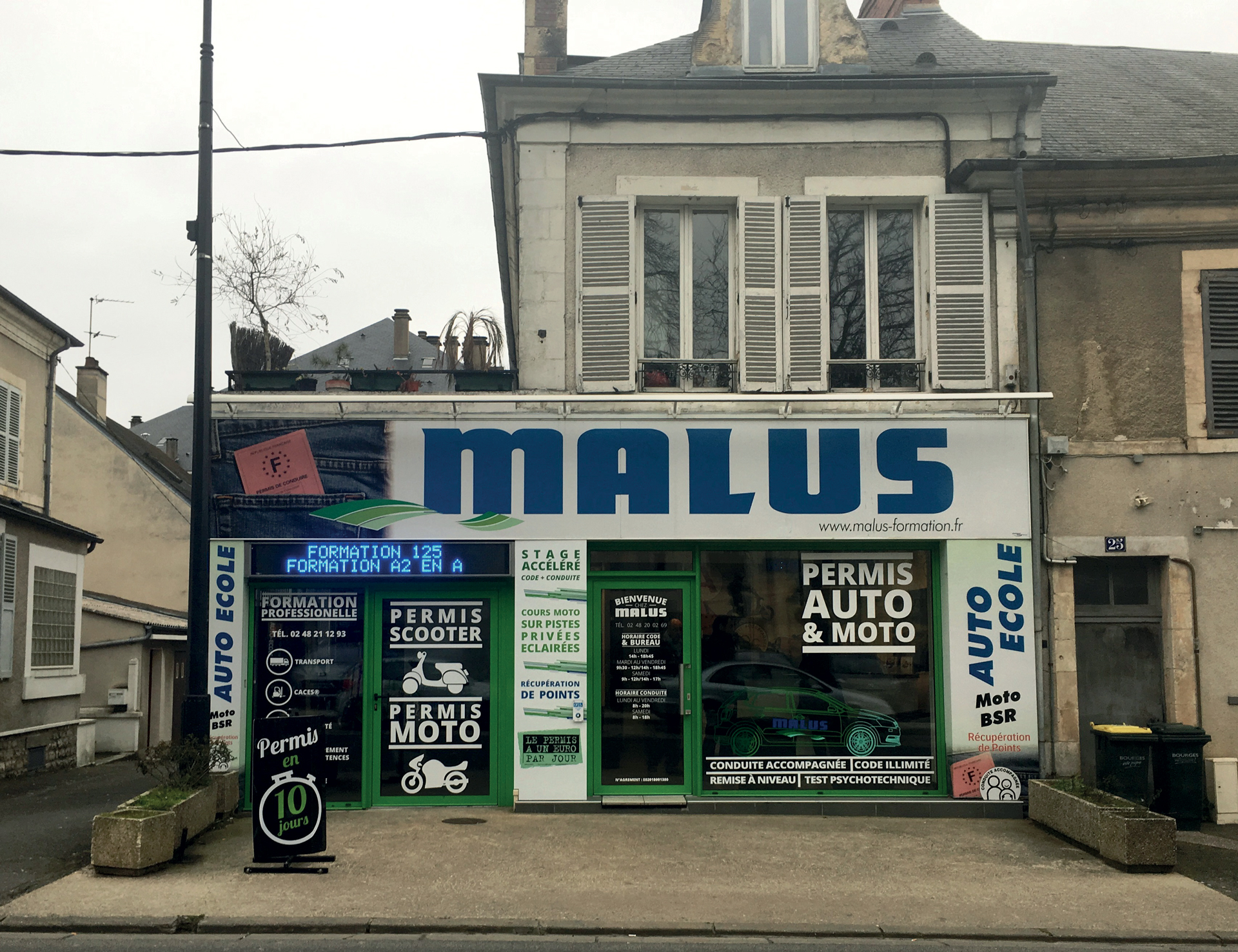 Malus Auto-école Bourges Marronniers